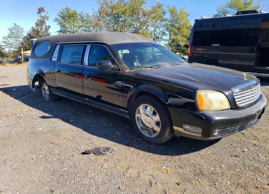 Salvage 2003 Cadillac Commercial Hearse in Black