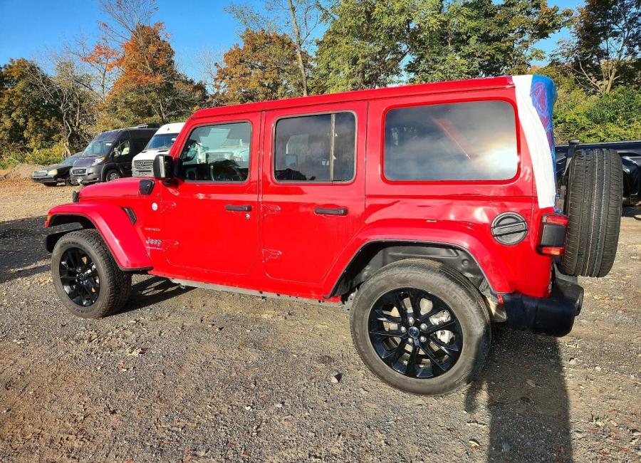 Salvage 2024 Jeep Wrangler Sahara 4xe in Red