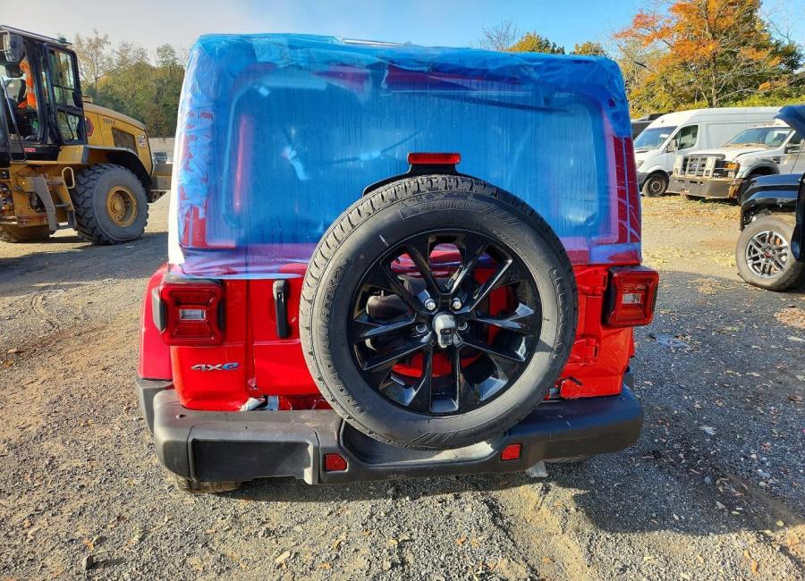 Salvage 2024 Jeep Wrangler Sahara 4xe in Red
