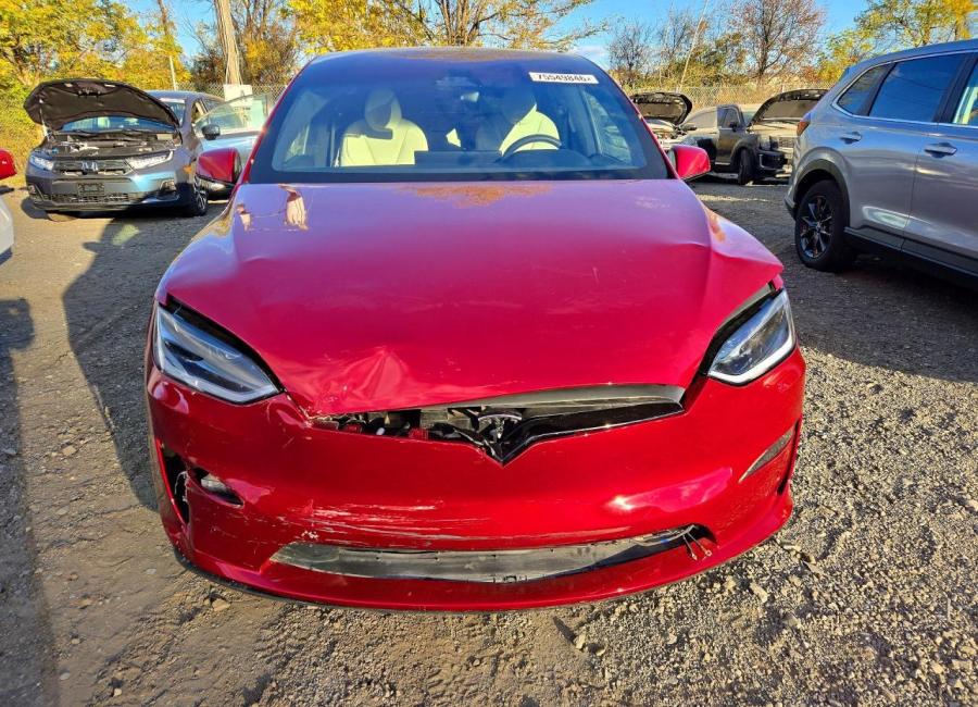 Salvage 2024 Tesla Model X  in Red