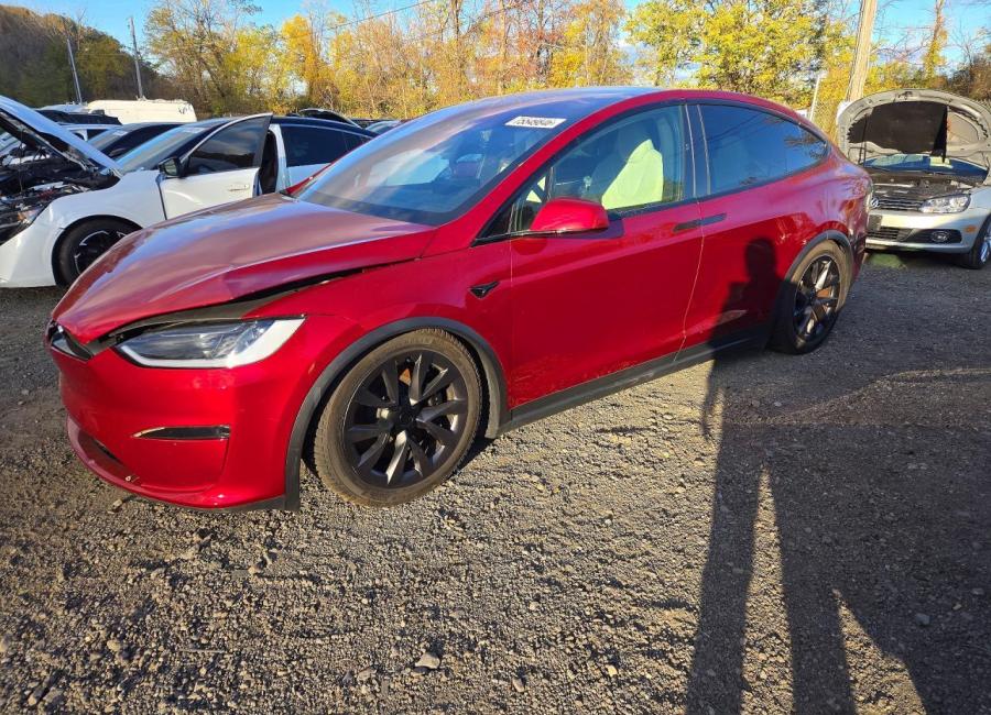 Salvage 2024 Tesla Model X  in Red