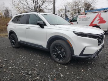 2023 honda cr-v SPORT in White - Front Three-Quarter View - BidGoDrive Inventory