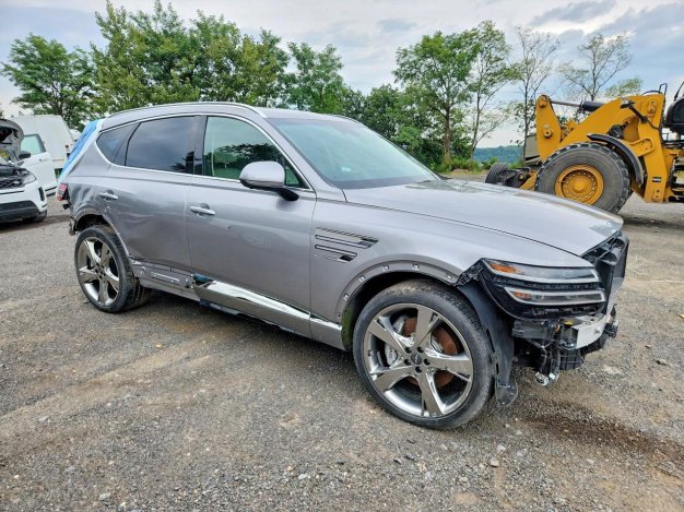 2023 Genesis Gv80 3.5T в Gray - вид спереди под углом - Инвентарь BidGoDrive