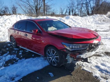 2020 acura rlx HYBRID ADVANCE in Burgundy - Front Three-Quarter View - BidGoDrive Inventory