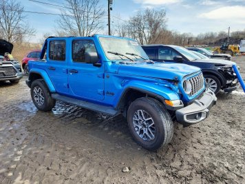 2025 jeep wrangler SAHARA in Blue - Front Three-Quarter View - BidGoDrive Inventory