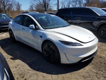 2025 tesla model PERFORMANCE in White - Front Three-Quarter View - BidGoDrive Inventory