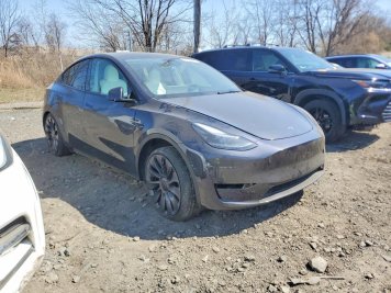 2025 tesla model-y  in Gray - Front Three-Quarter View - BidGoDrive Inventory