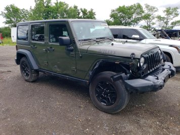 2016 jeep wrangler UNLIMITED SPORT in Green - Front Three-Quarter View - BidGoDrive Inventory